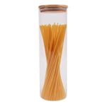 ORNAMI Airtight Glass Pantry Storage Canister Jar with Bamboo Lid | BPA-Free, Clear Kitchen Storage Jar (1 pcs, 2L)