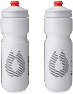 HydraPak Breakaway Surge Lightweight Bike Water Bottle 2-Pack - High Flow, Cycling & Sports Squeeze Bottle (White, 740ml / 25oz)