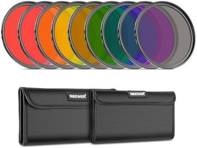 NEEWER 9PCS Full Color Lens Filter Set, 67mm Resin Lens Filters with Red, Orange, Blue, Yellow, Green, Brown, Purple, Pink, Gray Color Available with 2 Pouches, Camera Lens Accessories