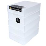 WestonBoxes A5 Plastic Craft Storage Boxes with Lids for Art Supplies, Paper and Card - 1.8 Litre Volume (Clear, Pack of 5)