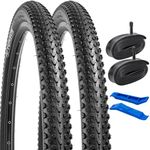 YUNSCM 2-PCS 26" Bike Tires 26x1.95/50-559 60TPI Nylon Antipuncture Protection and 26" Bike Tubes Schrader Valve Compatible with 26x1.75 26x1.90 26x1.95 26x2.0 Bike Bicycle Tires and Tubes (Y-568)