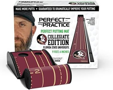 PERFECT PRACTICE Putting Mat Collegiate Edition - Floride State Univ. - Indoor Golf Putting Green with 2 Hole for Practicing at Home or in The Office - Gifts for Golfers - Golf Accessories for Men