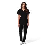 OTICA Premium Quality Women Scrub Suite For Doctors, Nurses, Dentists And Healthcare Professionals, 3 Pockets, Modern Fit, Cotton Feel, Uniform For Doctors, Color : Black, Size: L