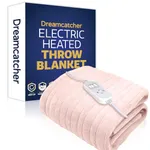 Dreamcatcher Pink Heated Throw Electric Blanket, 160 x 120cm Heated Blanket Machine Washable Soft Fleece Electric Throw Overblanket with 12HR Timer and 9x Control Heat Settings