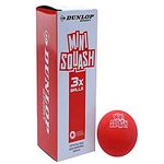 Dunlop Sports Mini Squash Ball, Red, 3-Ball Pack