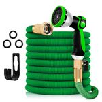 Expandable Garden Hose 100ft - Flexible Retractable Collapsible Gardening Hose Pipe with10 Function Sprayer Nozzle