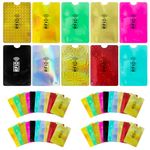 50 Pcs RFID Card Holder Credit Card Protector Sleeves RFID Blocking Set Colorful Identity Card Protector for Women Men