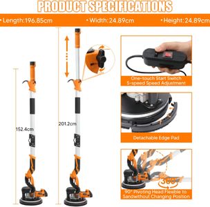 VELPAX 1250W Drywall Sander – Powerful Electric Wall Smoothing Tool