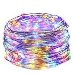 Twinkle Star 33FT 100 LED Silver Wire String Lights Fairy String Lights Battery Operated LED String Lights for Christmas Wedding Party Home Holiday Decoration (Multicolor)