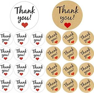 Weforu 120Pcs Thank You Sticker, 2 Styles 3.5cm Thank You for Supporting My Small Business Stickers Labels,Natural Paper Kraft for Wedding, Bridal Shower