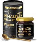 BeepWell Shilajit Resin Himalayan Pure Natural Organic Ashwagandha Maca Root Black Pepper Authentic Chilajil Men Women Gold Ayurvedic, 70% Fulvic Acid 85+ Trace Minerals, 40 Servings, 30 Grams