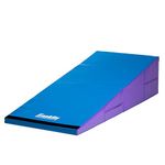 Franklin Sports Gymnastics Cheese Tumbling Mat - Incline Wedge Junior Gym Mat - Folding Tumble Equipment for Kids - Padded Landing Mat - 48" x 24" x 14"