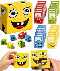 Swooflia 28Pack Face Puzzle Valentines Day Cards for Kids School Classroom-Valentine Exchange for Kindergarten 1st 2nd Grade Class, Fun Expression Matching Game, Develops Brain Skills and Coordination