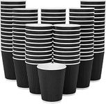 SEZ Premium Ripple Paper Cups for Wedding Event and Office Use(Black,360 Ml) Pack of 50