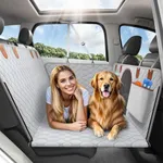 Tivray Dog Car Seat Cover for Back Seat, Back Seat Extender for Dogs with Hard Bottom Holds 330lbs Waterproof Back Seat Pet Cover for Dogs with Mesh Window, Dog Hammock for Car, SUV, Small Truck