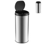 GiantexUK Automatic Sensor Kitchen Bin, 30L Touchless Waste Trash Can with Soft Closure Lid, Infrared Technology & Fingerprint-Proof Coated Exterior, Stainless Steel Smart Rubbish Bin for Home Office