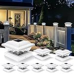 Solpex Solar Post Lights, IP65 Waterproof Solar Lights Outdoor Garden Post Lamp, for 5×5 4×4 3.5×3.5 inch/ 13×13 10×10 9×9 cm Patio Fence Deck Wooden Posts(8 Pack)