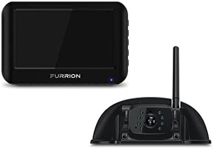 Furrion Vision S Wireless RV Backup Camera System with 5-Inch Monitor, 1 Rear Sharkfin, Infrared Night Vision, Wide-Angle View, Hi-Res, IP65 Waterproof, Motion Detection, Microphone - FOS05TASF