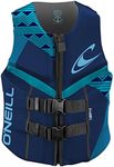 O'Neill Wetsuits Women's Reactor USCG Life Vest, Navy/River/Turquoise, 6