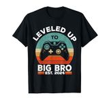 Leveled Up To Big Brother Est 2024 Promoted To Big Bro T-Shirt