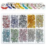 600Pcs 6mm Sparkling Crystal Spacer Beads, 10 Colors Crystal Plated Rondelle Spacer Beads Rhinestone Spacer Beads Flat Round Crystal Beads for Jewelry Bracelets Making with Box