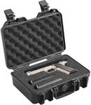 VEVOR Hard Pistol Cases with Pre-Cut PU Foam, Waterproof & Dustproof Hard Gun Case for 1 Pistol, 12.59×9.01×4.4 in Lockable Pistol Case, Black