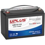 UPLUS Deep Cycle Leisure Battery, 12V 115Ah AGM‑Gel Hybrid Carbon Maintenance Free SLA Batteries, 2000+Cycles, for Caravan, Solar, Motorhome, Marine LDC12-115 GROUP 31