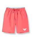 Emporio Armani Swimwear Men's Emporio Armani Logo Band Bermuda Shorts Swim Trunks, Coral, 54