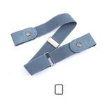 Toxen Invisible Buckle-less Jeans Belt with Ring Adjustable Buckle Free Waist Belt Elastic Belt for Jeans Pants Skirt for Unisex (Denim)