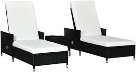 Outsunny 3-Pieces PE Rattan Sun Lou