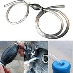 Praxon Car Bike Motor Cycle Fuel Transfer Organizer - 32' Vinyl Manual Hand Siphon Hose Gas Water Liquid Transfer Pump Pipe (Best Product)
