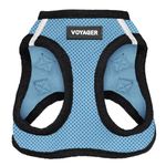 Voyager All Weather No Pull Step-in Mesh Dog Harness with Padded Vest, Best Pet Supplies, Large, Baby Blue Base