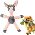 Plush Dog Squeaky Toy, Durable Pineapple Velvet Chew Toy for Aggressive Chewers Large Medium Small Dogs Interactive Training Teeth Cleaning Stuffed Animal Puppy Relief Boredom (Donkey with Hair)