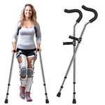 Life Crutch,Ergonomic Underarm Crutches (Sold as a Pair) ，Detachable Portable Pro Crutches,Spring Shock Absorber Underarm Crutches ，Adjustable Universal Crutch，Supports up to 250 lbs