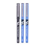 Pilot Hi-Tecpoint V5 0.5mm Extra Fine Point Pure Liquid Ink Roller Ball Pen | Pack Of 3 (2 Blue + 1 Black)