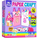 KRAFUN My First Unicorn Bunny Paper Craft Kit for Toddlers and Girls Age 3-8 Years Old, Include 18 Cute DIY Arts and Crafts Projects, Organized Art Activities Supplies Box Preschool Creative Toys