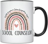 YouNique Designs School Counselor Mug, 11 Ounces, School Counselor Appreciation Coffee Cup, Counselor Coffee Mug for Women (Black Handle)