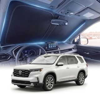 DMJN Windshield Sun Shade for Honda Pilot (2016-2026), Car Sunshade for Front Windshield [Nano Ice-Crystal Coatings] UPF50+ Heat Block & UV Reflective - Protect Interior & Keep Cooler