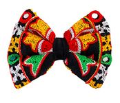 For The Fur Kids Rangeelo Dog Bow Tie: Traditional Mirror Work Dog Bow Tie for Weddings & Festivals (Black)