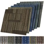 Linz Design Carpet Tiles 50 x 50 cm Loose Lay, 6 m² Set - Durable Loop Pile Commercial Grade Carpet Flooring Tiles, Anti-Static with Bitumen Back (Blue, 24 Tiles)