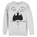Nickelodeon Men's Spongebob Squarepants DoodleBob Face Tee Pullover Crew Fleece, White, Large, White, Large