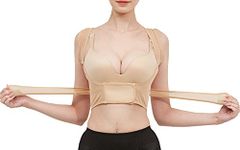 FEOYA Humpback Posture Corrector Women Chest Brace Up Prevent Chest Hunchback Sagging Posture Corset Bra X Strap Vest Nude Large