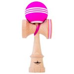 Kendama USA - Kaizen Triple Stripe Kendamas - for Players of All Levels, Carrying Bag Included (Pink & White)