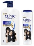 Clinic Plus Strong & Long Protein Shampoo 1 l, With Milk Proteins & Multivitamins for Strong, Healthy and Long Hair - Hair Growth Shampoo for Women & Clinic Plus Strong & Long Health Shampoo 355 ml