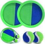 ECJWEI Toss and Catch Ball Set, Paddle Catch Ball and Toss Game for Kids, Great Beach Games/Backyard Games/Outdoor Games for Kids and Family (2 Paddles, 2 Balls)