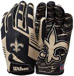 Wilson NFL Stretch Fit Football Gloves - Youth, New Orleans Saints