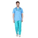 Proexamine Surgicals Doctor's Apron Lab Coat Half Sleeves (42-XL, Ocean Blue)