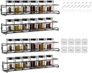 Menbyci Wall Spice Rack Organizer for Cabinet Door- 4 Tier Spice Rack Wall Mount with Adhensive Stickder & Screws - Screw Wall Mounted Spice Rack or Adhesive Hanging Spice Rack