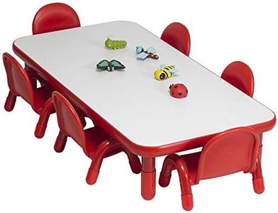 Children’s Factory BaseLine Toddler Table & 6 Chairs Set, Daycare Seating for Toddlers, Toddler Desk & Chairs, Red