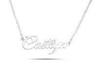 Sterling Silver Personalised Name Necklace Heart Pendant, Dainty Gift For Her (925 Sterling Silver)